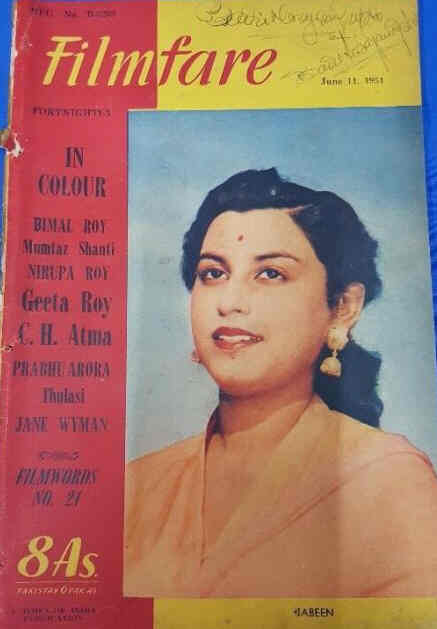 FILMFARE magazine side cover 11 June 1951