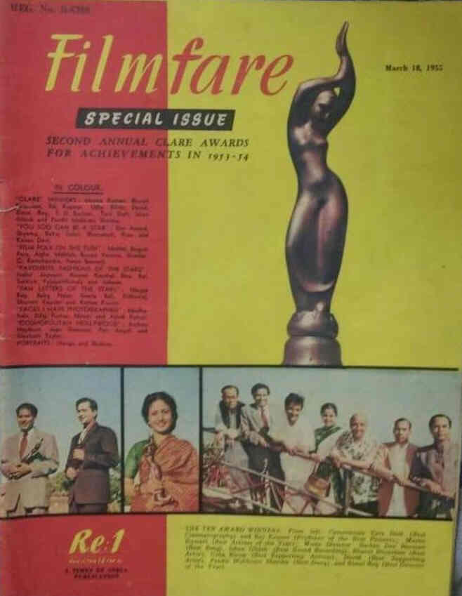 FILMFARE magazine side cover 18 March 1955