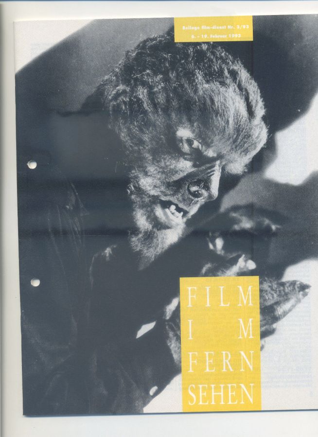 FILM IM FERNSEHEN magazine side cover Issue 3 6 February 1993