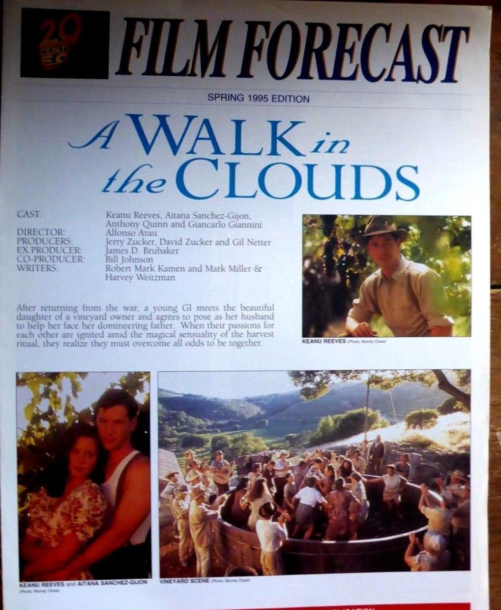 FILM FORECAST (USA) magazine side cover Spring 1995