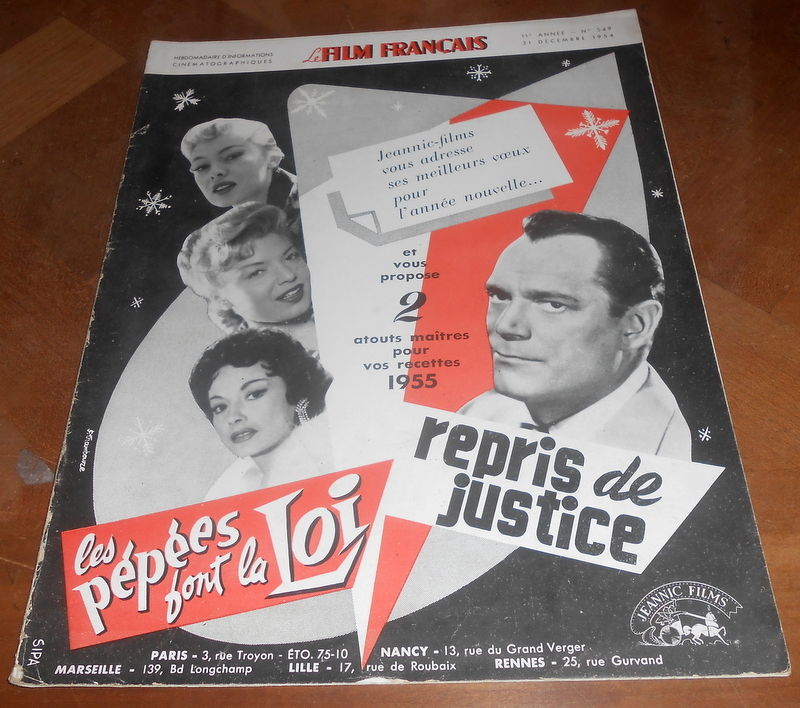 FILM FRANCAIS | LE magazine side cover Issue 549 31 December 1954