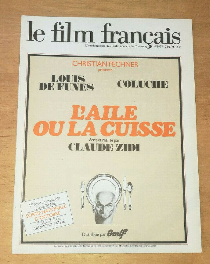 FILM FRANCAIS | LE magazine side cover Issue 1627 28 May 1976