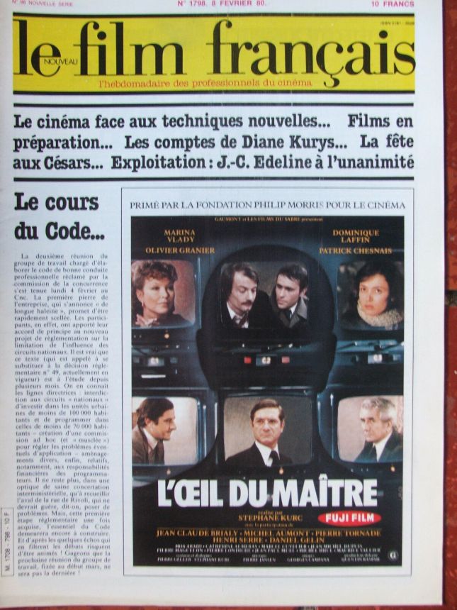 FILM FRANCAIS | LE magazine side cover Issue 1798 8 February 1980