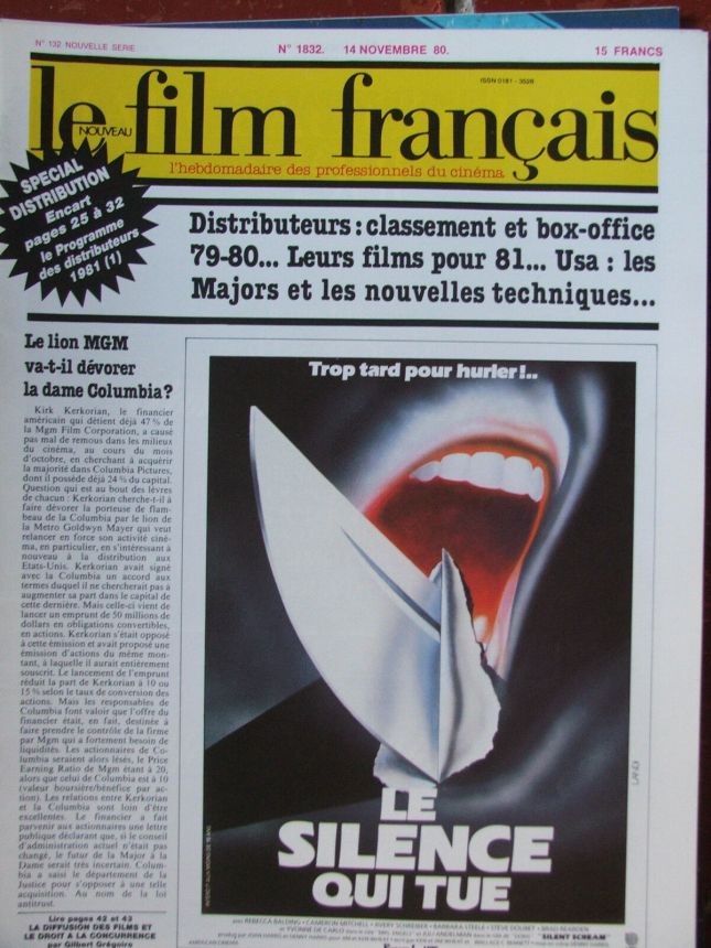 FILM FRANCAIS | LE magazine side cover Issue 1831 14 November 1980