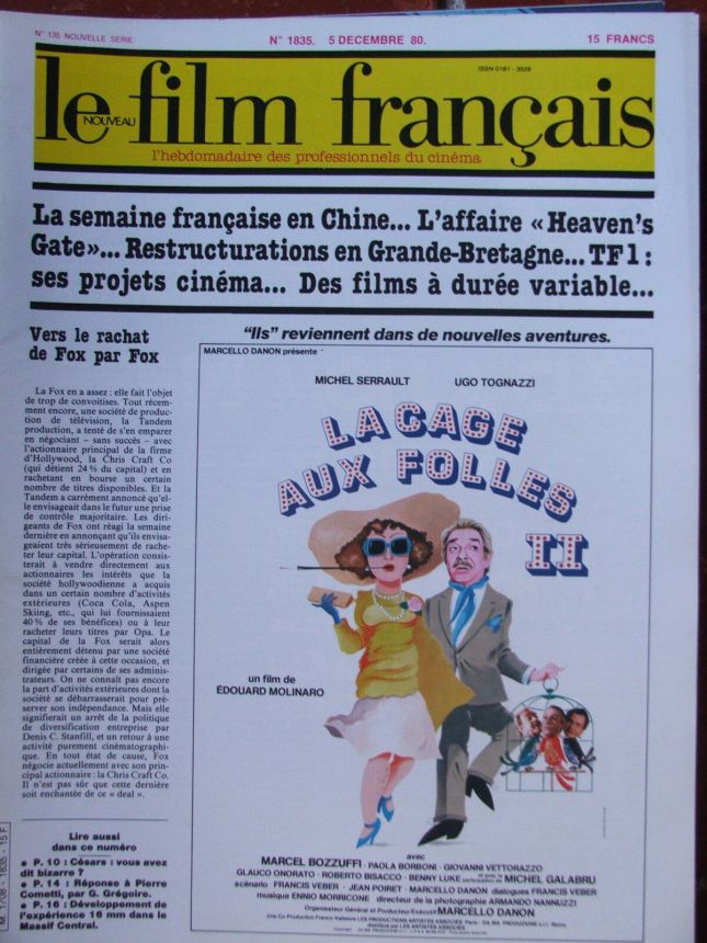 FILM FRANCAIS | LE magazine side cover Issue 1835 5 December 1980