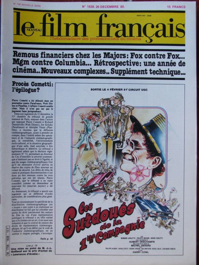 FILM FRANCAIS | LE magazine side cover Issue 1838 26 December 1980