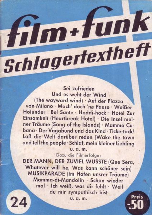 FILM PLUS FUNK SCHLAGERTEXTHEFT magazine side cover Issue 24   