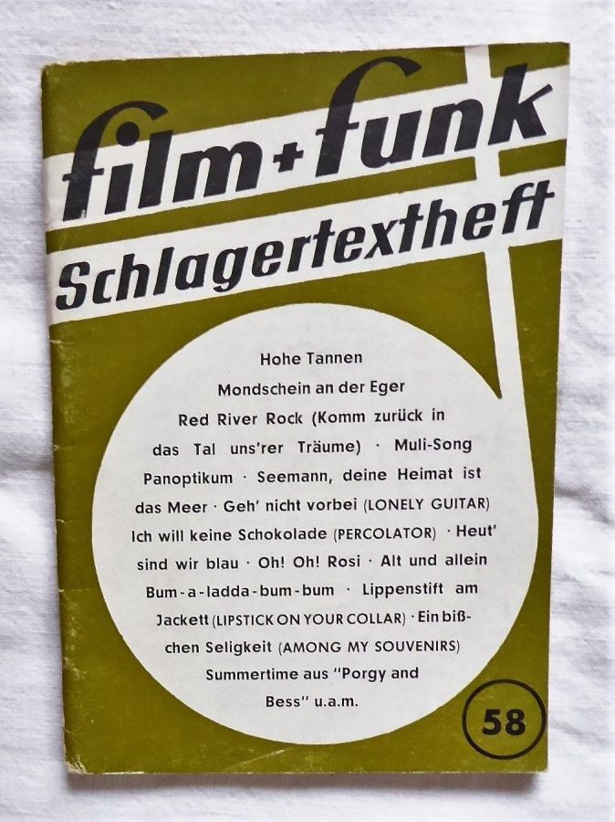FILM PLUS FUNK SCHLAGERTEXTHEFT magazine side cover Issue 58   