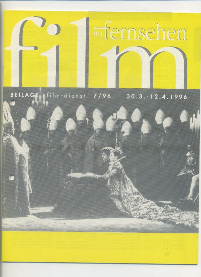 FILM IM FERNSEHEN magazine side cover Issue 7 30 March 1996