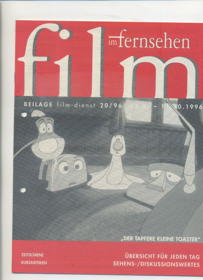 FILM IM FERNSEHEN magazine side cover Issue 20 28 September 1996