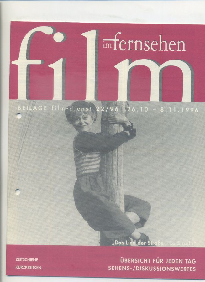 FILM IM FERNSEHEN magazine side cover Issue 22 26 October 1996
