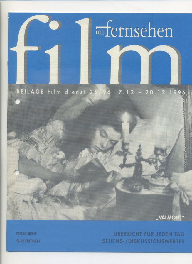 FILM IM FERNSEHEN magazine side cover Issue 25 7 December 1996