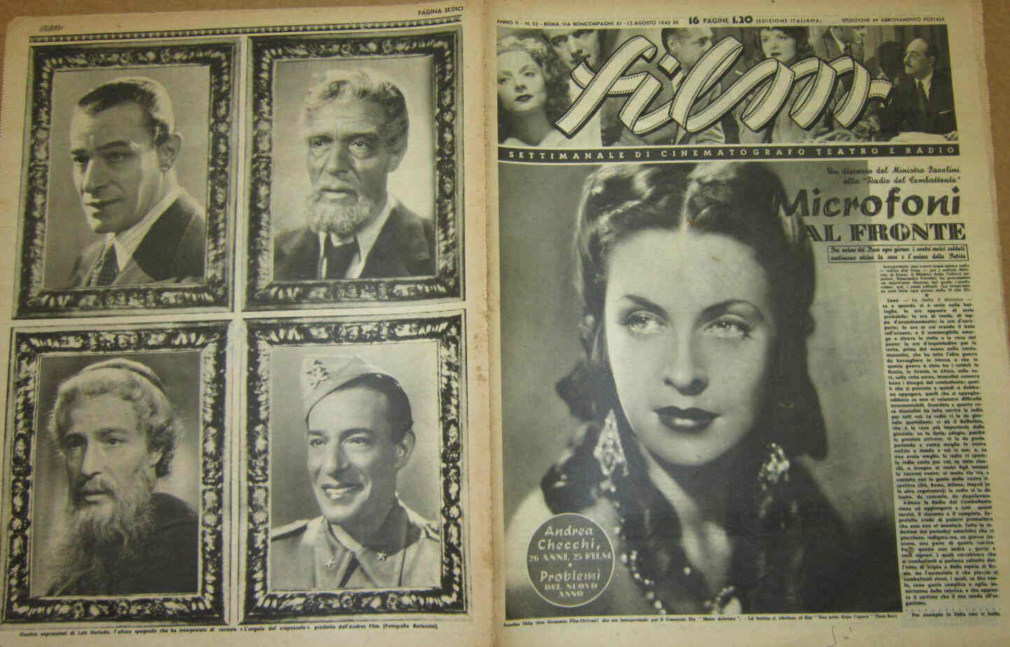 FILM (1938-50) magazine side cover Issue 33 15 August 1942