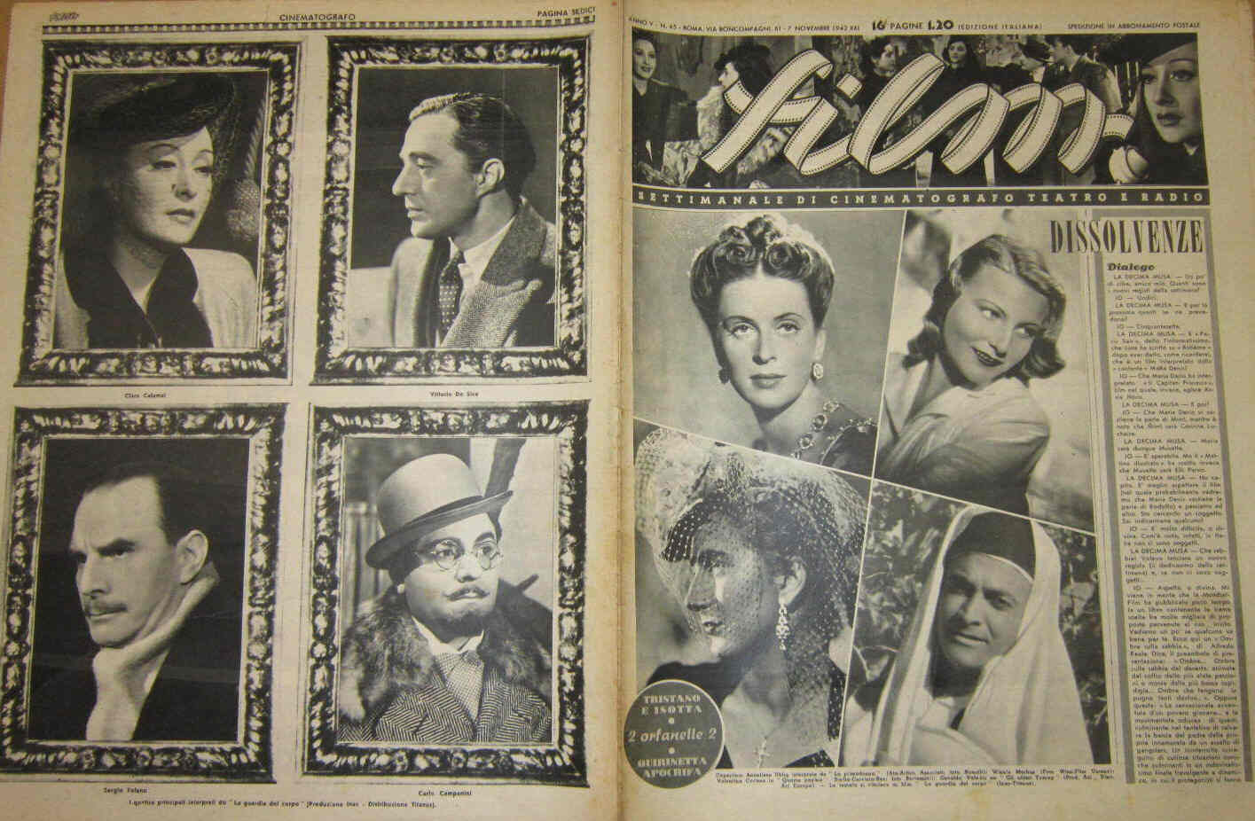 FILM (1938-50) magazine side cover Issue 45 7 November 1942