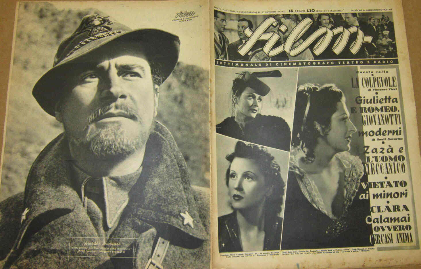 FILM (1938-50) magazine side cover Issue 47 21 November 1942