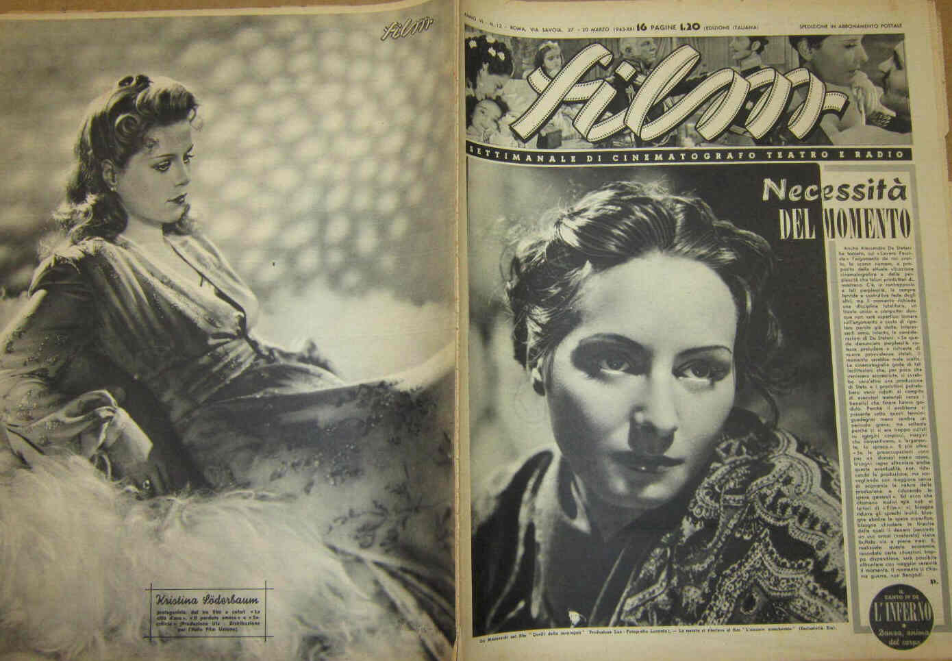 FILM (1938-50) magazine side cover Issue 12 20 March 1943