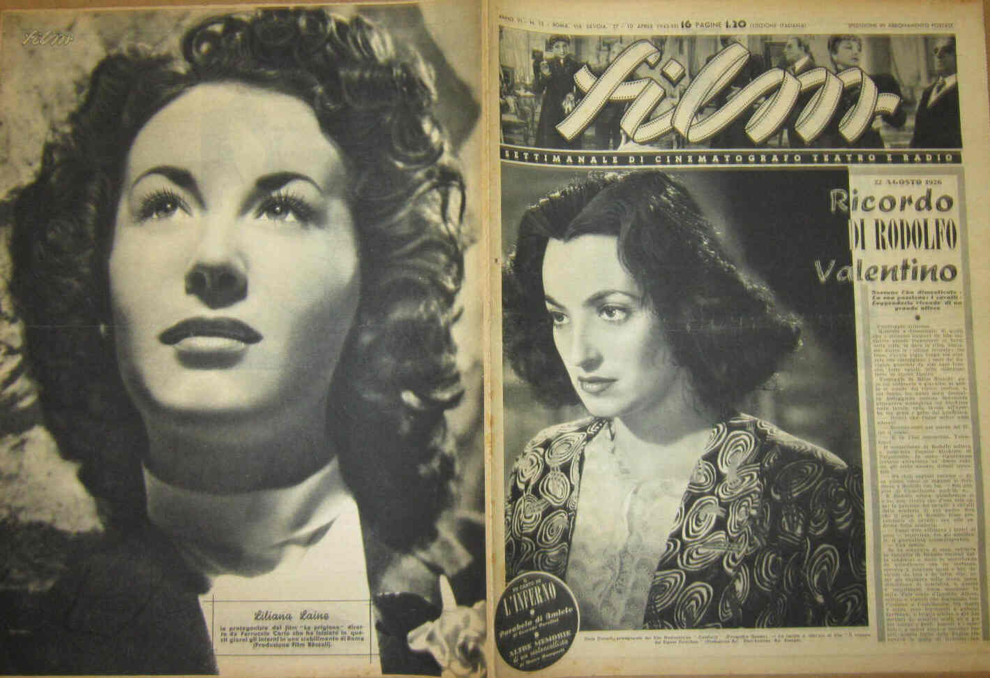 FILM (1938-50) magazine side cover Issue 15 10 April 1943
