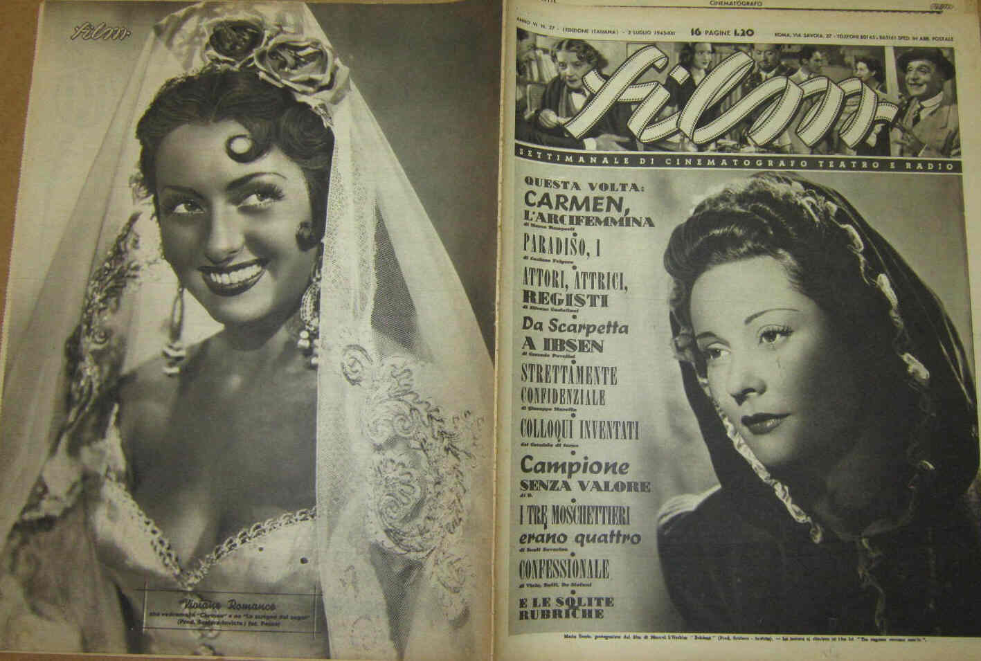 FILM (1938-50) magazine side cover Issue 27 3 July 1943