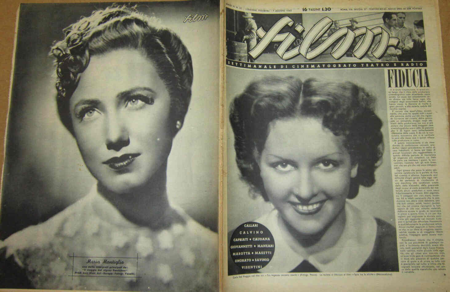 FILM (1938-50) magazine side cover Issue 32 7 August 1943
