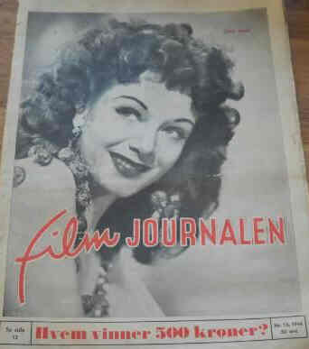 FILMJOURNALEN (Norway) magazine side cover Issue 15  1945