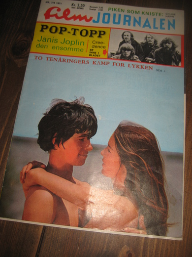 FILMJOURNALEN (Norway) magazine side cover Issue 7  1971