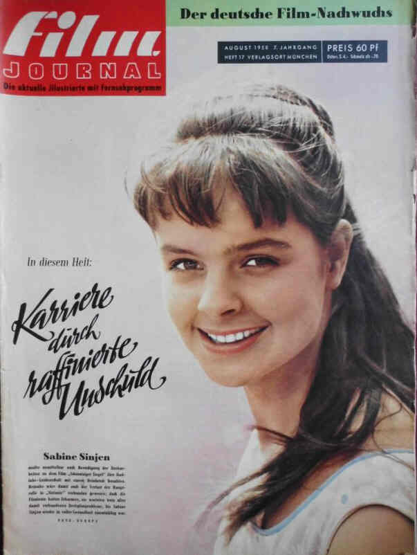 FILM JOURNAL (De) magazine side cover Issue 15 August 1958