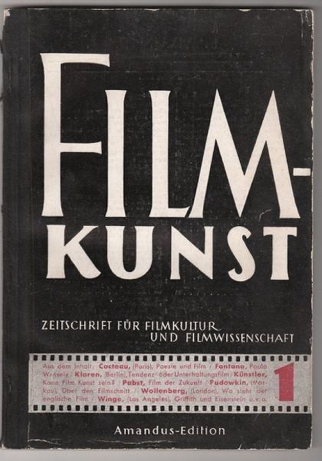 FILMKUNST magazine side cover Issue 1   1949