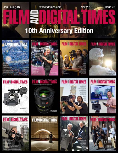 FILM AND DIGITAL TIMES magazine side cover Issue 73 November 2015