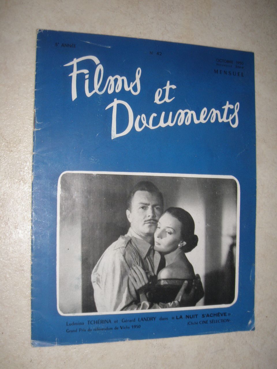 FILMS ET DOCUMENTS magazine side cover Issue 42  October 1950