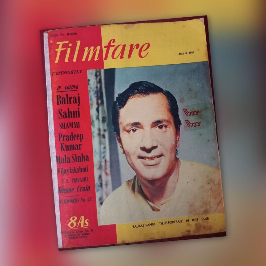 FILMFARE magazine side cover 6 July 1956