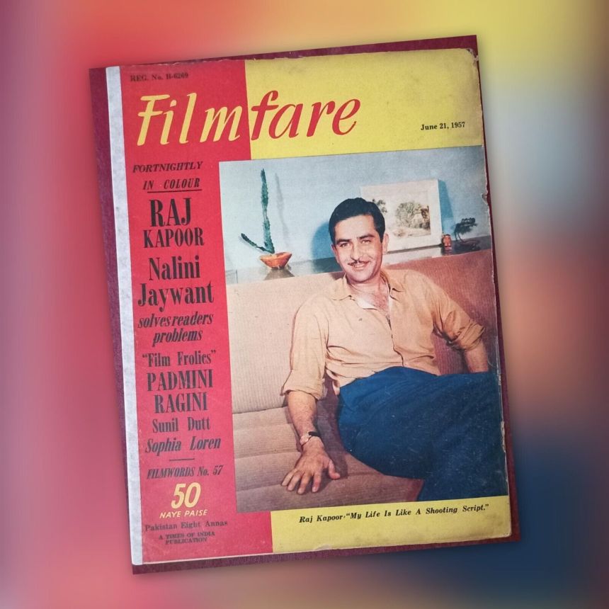 FILMFARE magazine side cover 21 June 1957