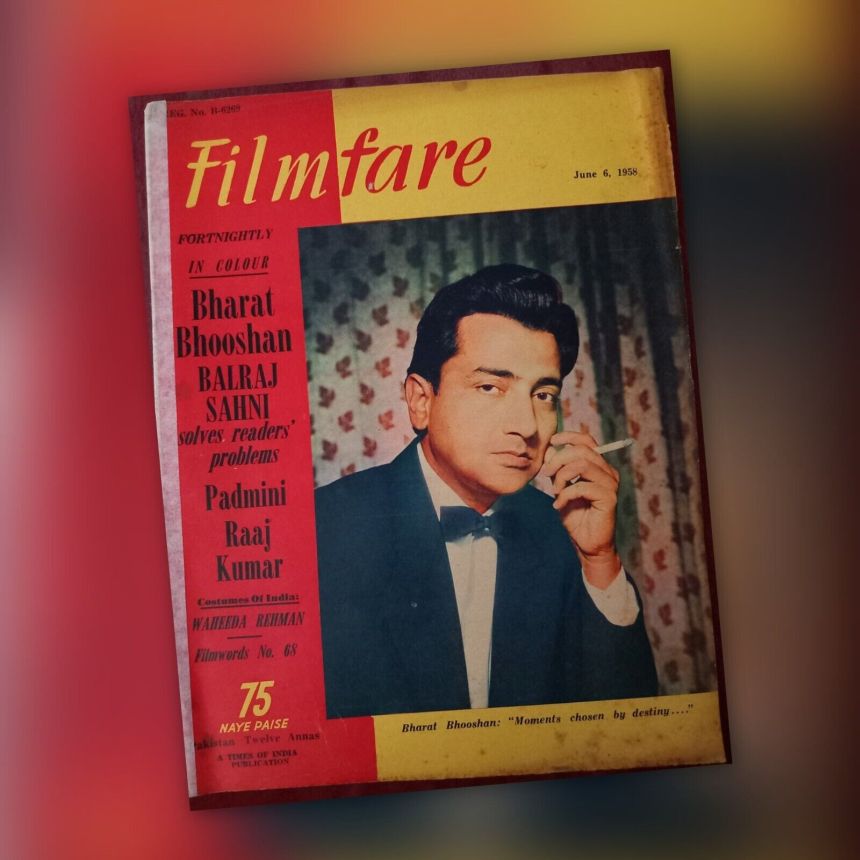 FILMFARE magazine side cover 6 June 1958