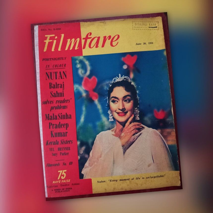 FILMFARE magazine side cover 20 June 1958
