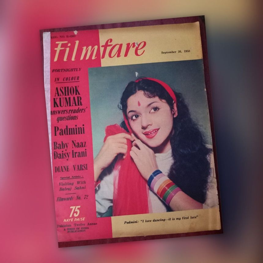 FILMFARE magazine side cover 26 September 1958