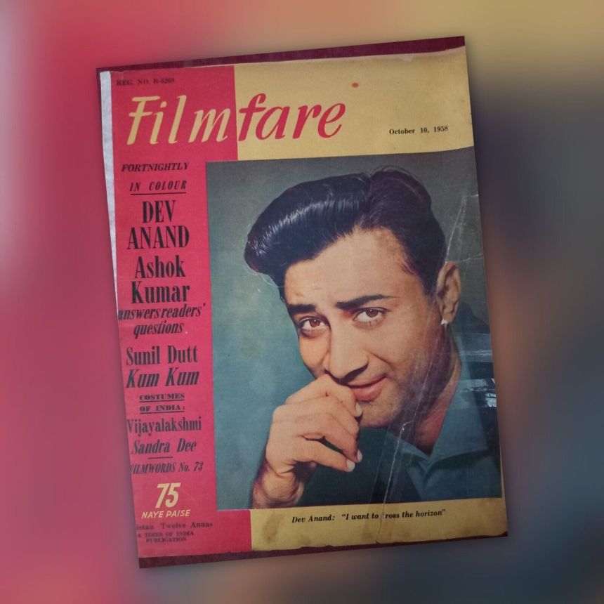FILMFARE magazine side cover 10 October 1958