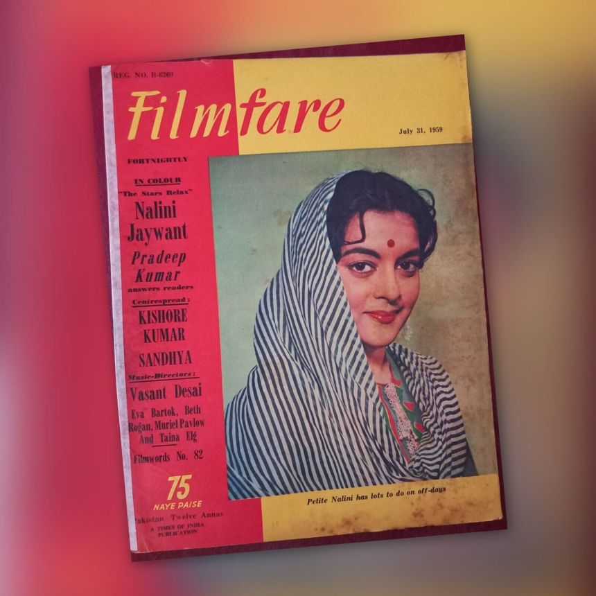 FILMFARE magazine side cover 31 July 1959