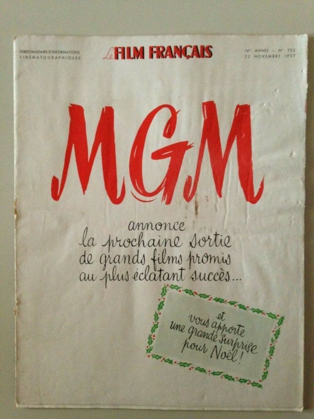 FILM FRANCAIS | LE magazine side cover Issue 703 22 November 1957