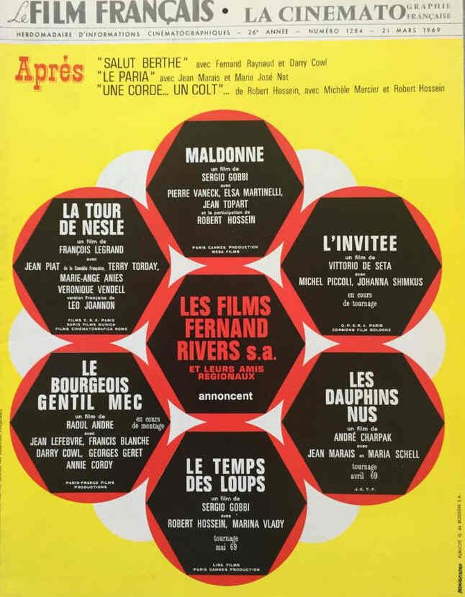 FILM FRANCAIS | LE magazine side cover Issue 1284 21 March 1969