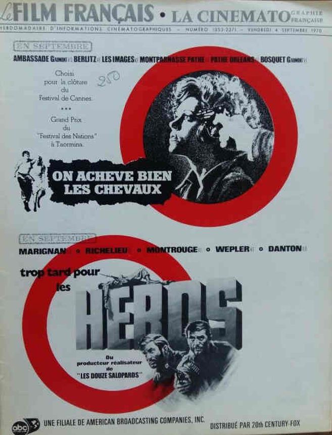 FILM FRANCAIS | LE magazine side cover Issue 1353 4 September 1970