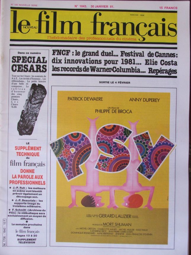 FILM FRANCAIS | LE magazine side cover Issue 1843 30 January 1981