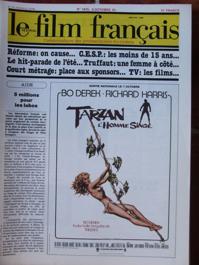 FILM FRANCAIS | LE magazine side cover Issue 1870 2 October 1981