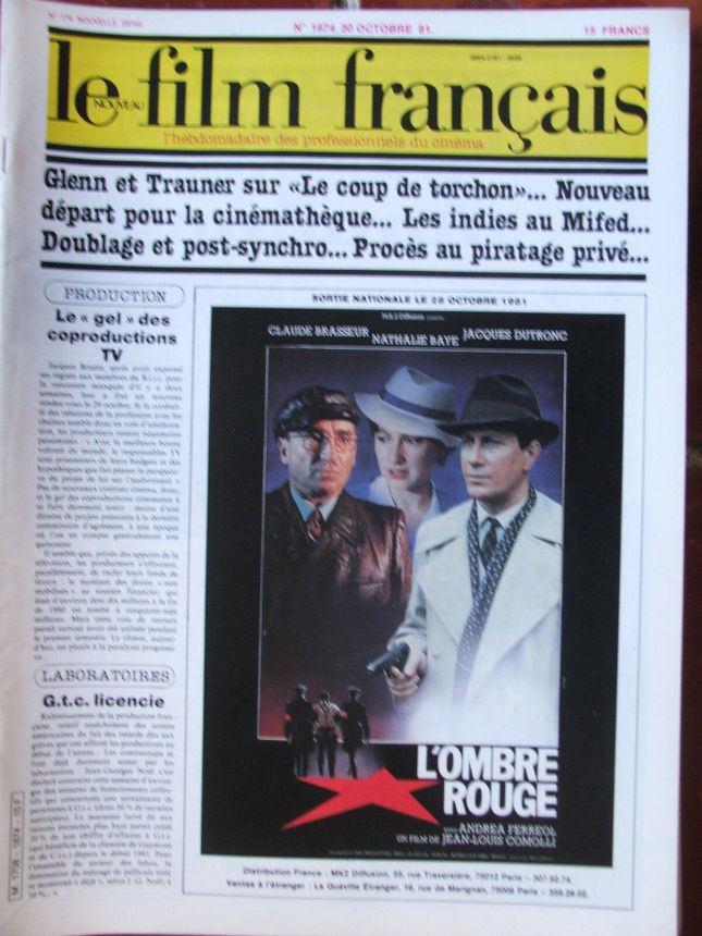 FILM FRANCAIS | LE magazine side cover Issue 1874 30 October 1981