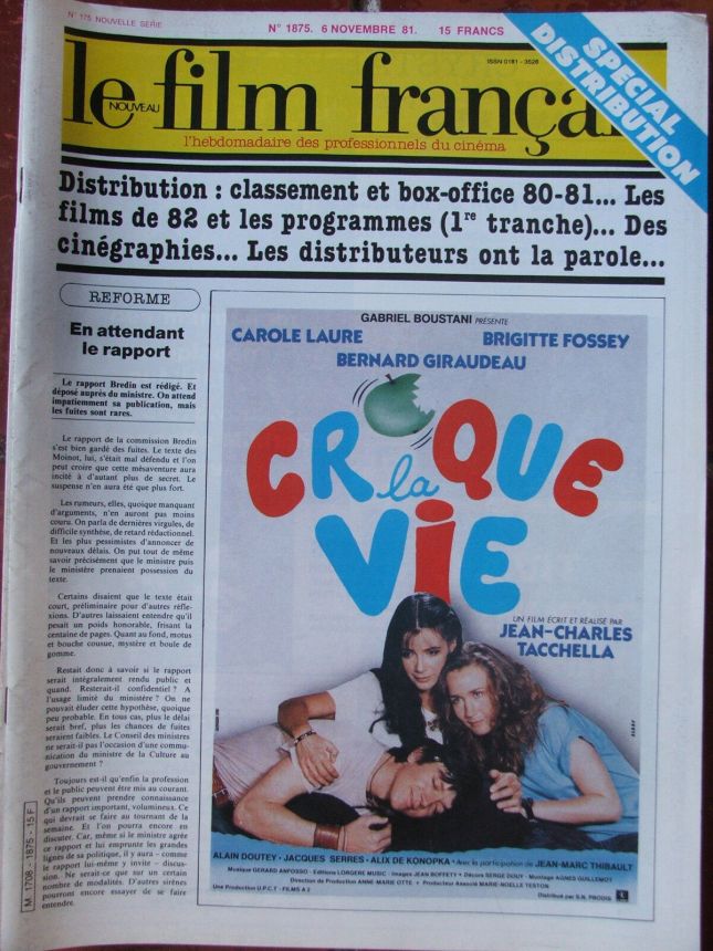 FILM FRANCAIS | LE magazine side cover Issue 1875 6 November 1981