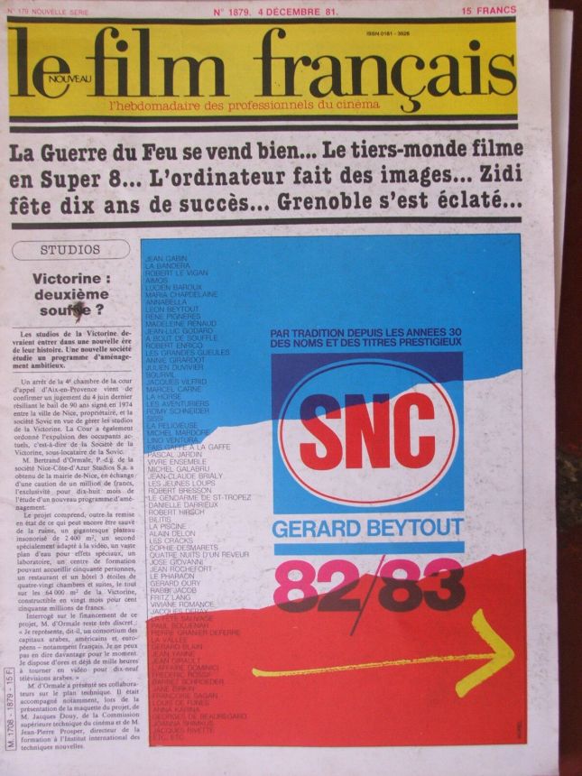FILM FRANCAIS | LE magazine side cover Issue 1879 4 December 1981