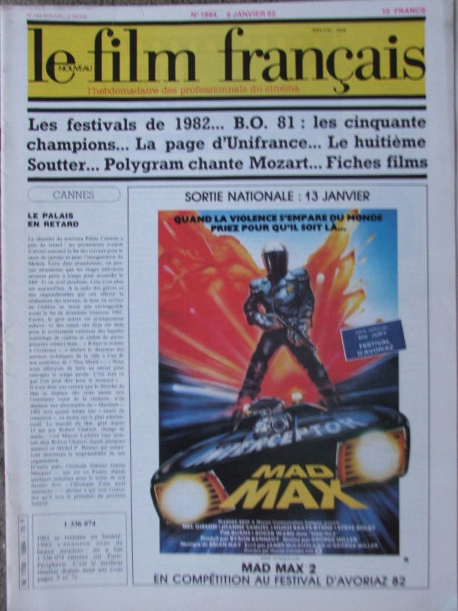 FILM FRANCAIS | LE magazine side cover Issue 1884 8 January 1982