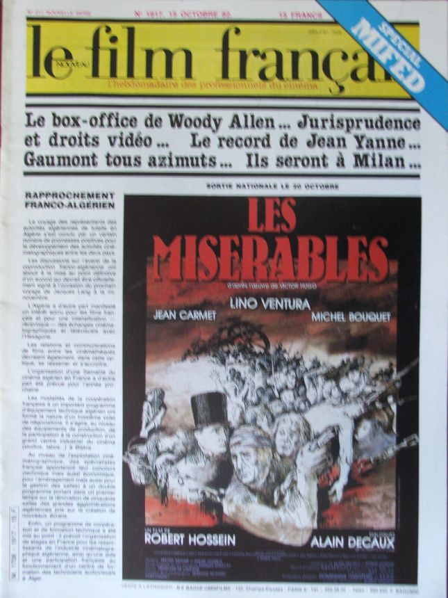 FILM FRANCAIS | LE magazine side cover Issue 1917 15 October 1982