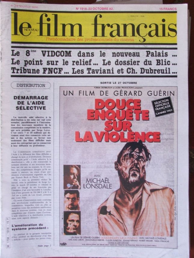 FILM FRANCAIS | LE magazine side cover Issue 1918 22 October 1982
