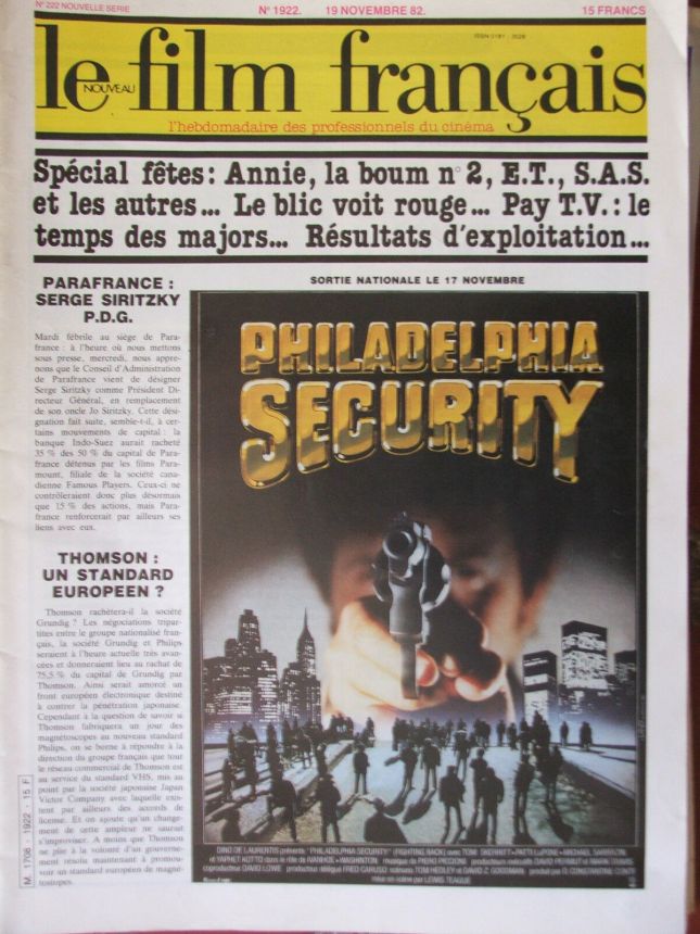 FILM FRANCAIS | LE magazine side cover Issue 1922 19 November 1982