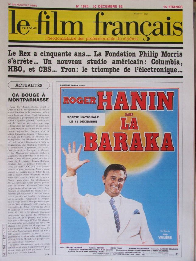 FILM FRANCAIS | LE magazine side cover Issue 1925 10 December 1982