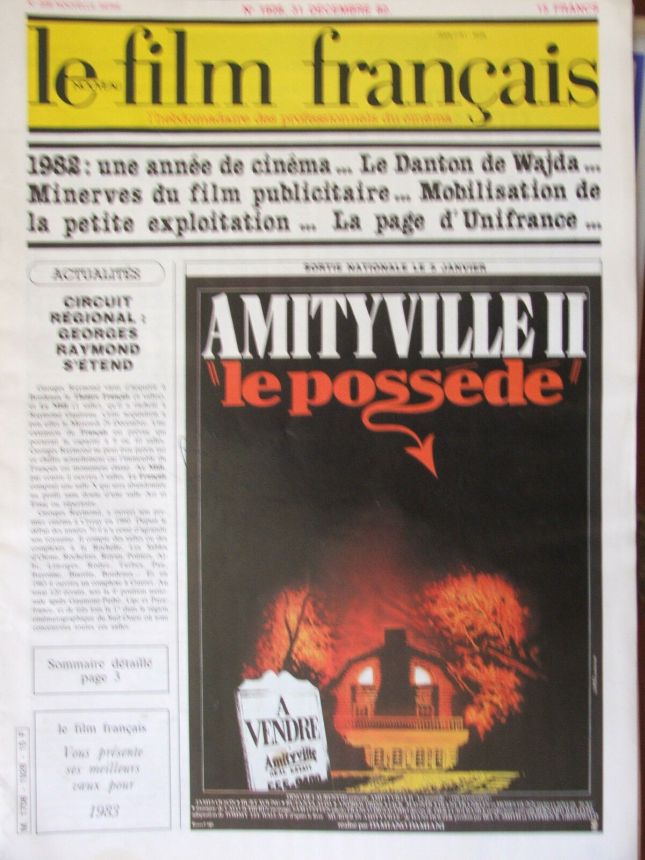 FILM FRANCAIS | LE magazine side cover Issue 1928 31 December 1982
